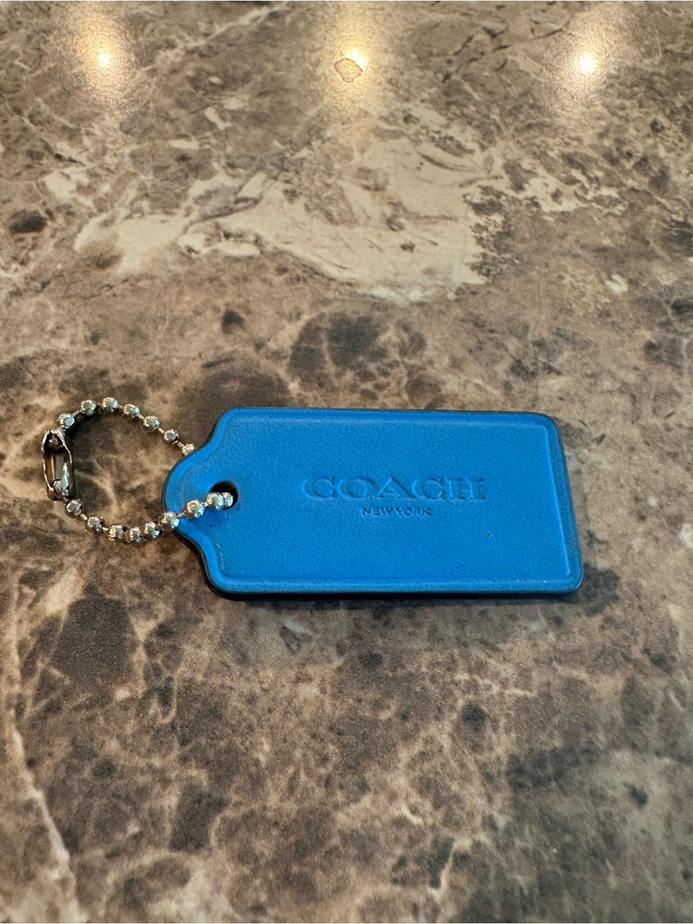 COACH Aqua Blue Bag Tag